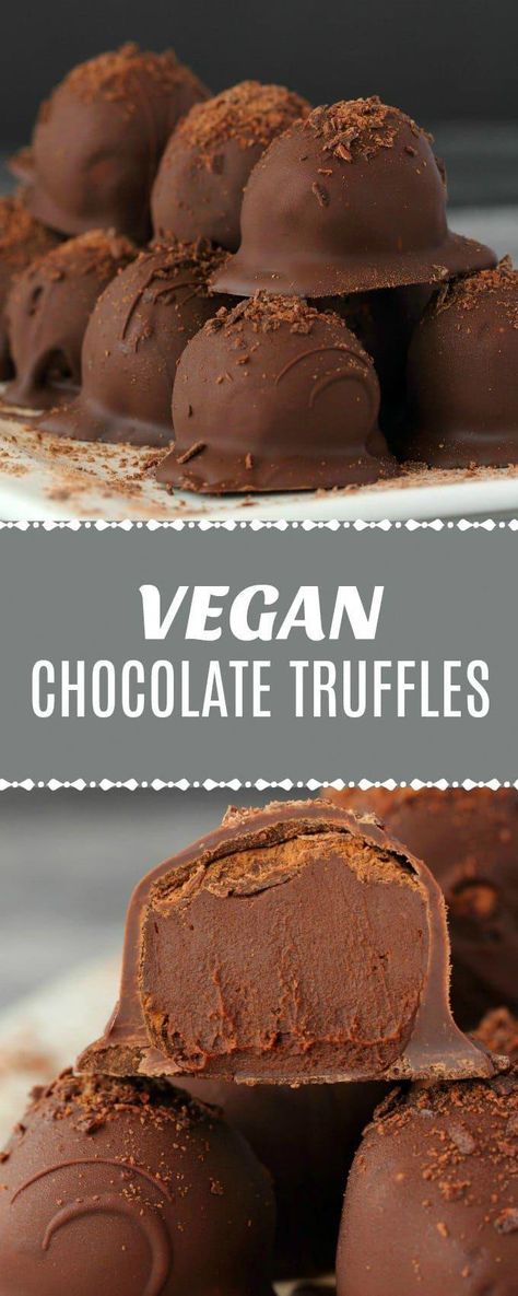 Vegan Chocolate Truffles, Dessert Parfait, Vegan Candies, Desserts Vegan, Truffle Recipe Chocolate, Truffle Recipe, Vegan Dessert Recipes, Vegan Treats, Decadent Chocolate