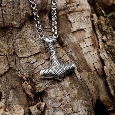 Mjolnir pendant ★Material: High Quality Solid 960 Sterling Silver★ ◉ Mini Thor Hammer: Weight: approx 10 grams (0,35 oz) Height: 29 mm (1 inch) Diameter of the hole for the chain - 3 mm Two-sided Mjolnir Pendant ◉ Small Thor Hammer: Weight: approx 13 grams (0,45 oz) Height: 31 mm (1,22 inches) Diameter of the hole for the chain - 3,5 mm Two-sided Mjolnir Pendant ◉ Medium Thor Hammer: Weight: approx 18 grams (0,63 oz) Height: 38 mm (1,49 nches) Diameter of the hole for the chain - 5 mm T... Thors Hammer Necklace, Viking Pendant Necklace With Oxidized Finish, Viking Style Stainless Steel Pendant Necklace, Mjolnir Pendant, Viking Pendant Necklace Collectible, Thor Hammer, Thors Hammer, Thor, 1 Inch