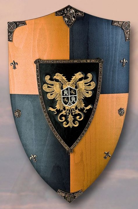 Triangular shield AKA heater shield Medieval Shield, Knight Shield, Medieval Shields, Foam Armor, Wooden Shield, Armor Tattoo, Armadura Medieval, Medieval Armor, Shield Design