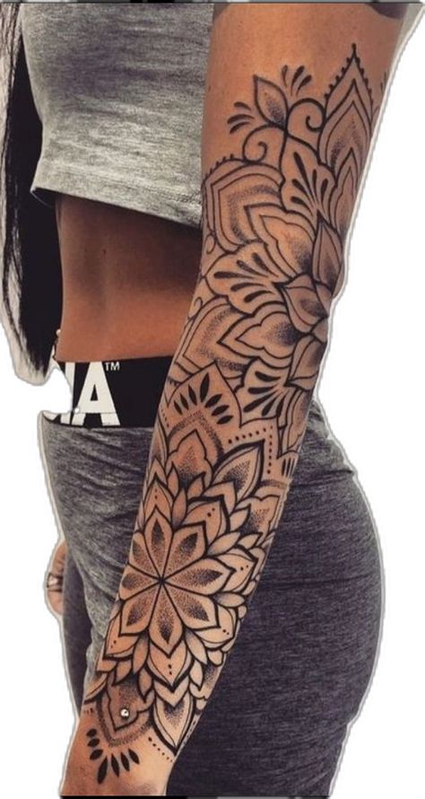 Tato Lengan Bawah, Tato Mandala, Forearm Tattoos For Women, Rosen Tattoo Frau, Mandela Tattoo, Forearm Tattoo Ideas, Floral Mandala Tattoo, Mandala Tattoo Sleeve, Tato Jari