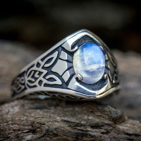 Celtic Engagement Rings, Celtic Knot Designs, Celtic Rings, Pattern Ring, Sterling Silver Engagement Rings, Unique Wedding Bands, Silver Engagement Rings, Shop Engagement Rings, Moonstone Ring