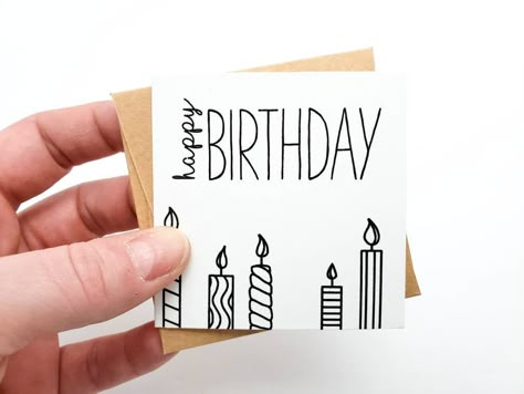 Minimalist Birthday Card, Modern Birthday Card, Minimalist Birthday, Birthday Doodle, Happy Birthday Cards Handmade, Happy Birthday Cards Diy, Birthday Card Drawing, Simple Birthday Cards, Card Inspo