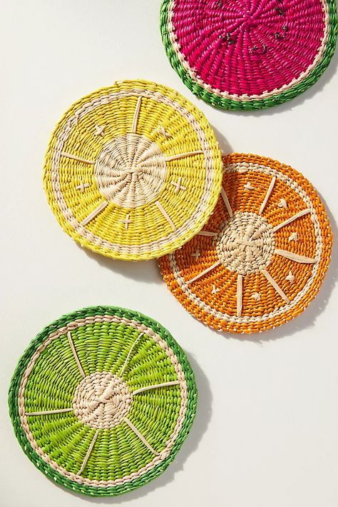 New Furniture & Home Décor | Anthropologie | Anthropologie Fruit Coasters, Project Table, Anthropologie Home, Unique Coasters, Table Setting Decor, Outdoor Gifts, Agate Coasters, Rope Crafts, Handmade Table