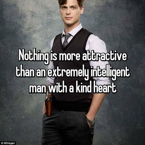 ''Nothing is more attractive than an extremely intelligent man with a kind heart.'' [source: http://www.dailymail.co.uk/femail/article-4421552/The-little-things-men-make-attractive.html] Intelligence and kindness are more attractive to this woman than looks Bragging Quotes, Intelligent Man, What Do Men Want, Gentleman Quotes, Meet Guys, What Men Want, Attract Men, Grammar Rules, Smart Men