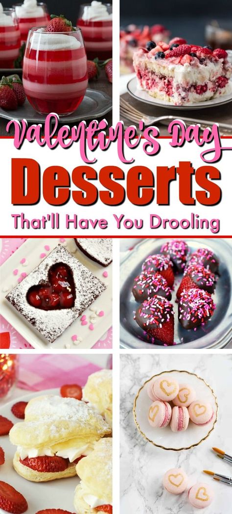 Valentine’s Day Deserts, February Desserts, Valentine Cakes, Valentines Recipes Desserts, Romantic Desserts, Valentine's Day Treats, Potluck Desserts, Holiday Sweets, Single Serve Desserts