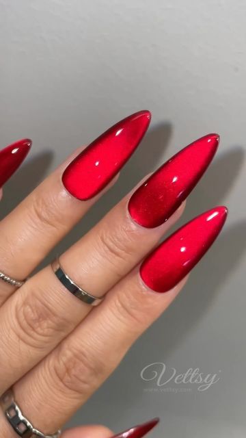 Vettsy on Instagram: "🗡️❤️ Red Velvet Cat Eye Nails for Halloween & daily wear 💅 What do you think? 🥰

🛒Products Used:
✨Super Cat Eye Gel-Fine
✨Hema-Free Gel-Passion

👉 Shop the same nail supplies via my bio or visit vettsy.com

Follow @vettsystore & @vettsynails for more nail inspiration 🧚‍♀️

👭Tag friends who would like this👭

#vettsynails #nailsathome #rednails #velvetnails #bloodynails #stilettonails #cateyenails #redcateyenails #halloweennails #halloweennailsdesign #halloweennailart #nailinspo" Nails For Halloween, Natural Nail Designs, Velvet Nails, Sunflower Nails, Nail Vinyls, Eye Nails, Leaf Patterns, Trendy Nail Art Designs, Sweater Nails