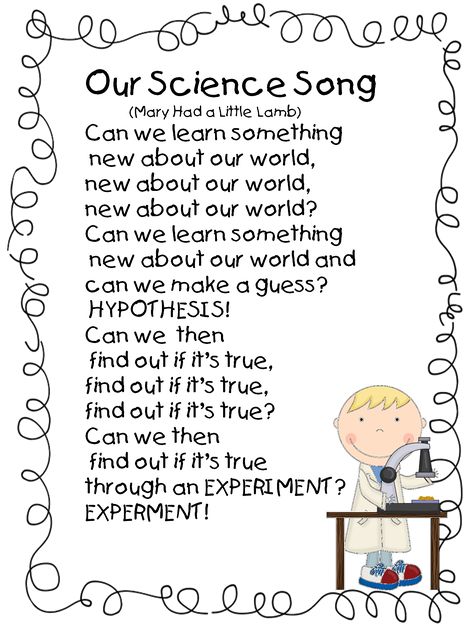 First Grade Wow: Science Notebook Set Up!! Prek Songs, Science Poems, Science Songs, Prek Science, Learning Songs, Pre-k Science, Science For Toddlers, Mad Scientists, Classroom Songs