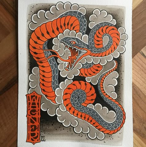 MARCO WAGNER on Instagram: “@lucky.six.tattoo.berlin @marcowagnertattoo #snaketattoo #snake #snakes #japanesesnaketattoo #tattoo #japanesetattoo #tattooflash…” Six Tattoo, Japanese Snake, Japanese Snake Tattoo, Snake Painting, Gamer Tattoos, Snake Drawing, Snake Tattoo Design, Japanese Art Prints, Snake Art