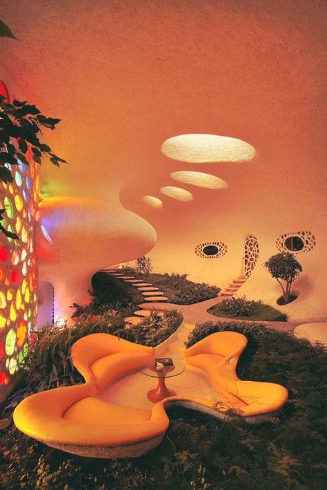 70s Interior, Retro Interior Design, 70s Home, Genius Ideas, Retro Interior, Organic Architecture, Earthship, Aesthetic Rooms, घर की सजावट