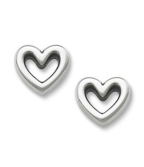 James Avery Heart Stud Earrings James Avery Earrings, Sterling Silver Jewelry Earrings, Emerald Green Earrings, James Avery Jewelry, Emerald Earrings Studs, Aquamarine Earrings, Circle Earrings Studs, Heart Stud Earrings, James Avery