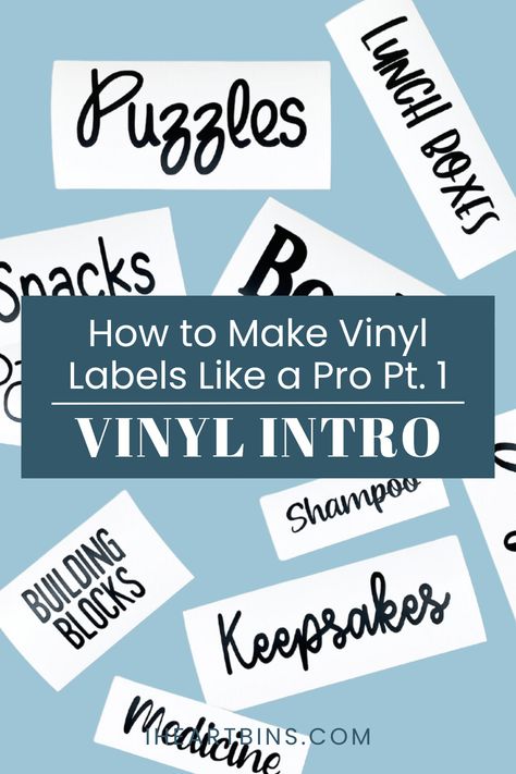 Sharing what I've learned from years of making and selling vinyl labels so you can learn how to make vinyl labels like a pro. Part 1 is all about the basics. Vinyl Labels For Storage Bins, Cricut Vinyl Labels, How To Make Labels, Labels Printables Free, Free Label, Cricut Craft, Vinyl Labels, Cricut Craft Room, Printable Labels