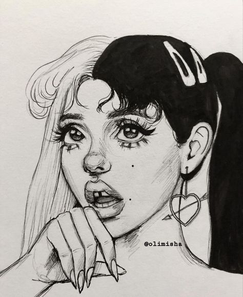 Melanie Martinez Coloring Book, Melanie Martinez Drawings, Desen Realist, Arte Sketchbook, Book Art Drawings, Art Drawings Sketches Simple, Cool Art Drawings, Sketchbook Art Inspiration, Art Inspiration Drawing