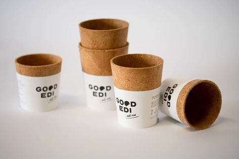 Good Edi' Edible Cups Coffee Bean Shop, Eco Cup, Edible Cups, Eco Friendly Cups, Food Business Ideas, Chanel Decor, Yogurt Bar, Packaging Food, Coffee Truck