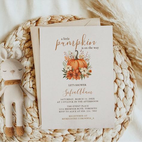 Cute Little Pumpkin Fall Autumn Baby Shower Invitation #Invitation #card #template #design #pinterestquotes #pinterestideas #pinterestmom #pinterestwedding #aesthetic #love #art #pinterestsuccess Fall Baby Shower Invitations, Pumpkin Invitation, Fall Baby Shower Invites, Baby Shower Pumpkin, Event Supplies, Personalized Baby Shower, Baby Shower Fall, Baby In Pumpkin, Pumpkin Fall