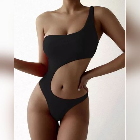 Vyb Vicious Young Babes One Piece Cut Out One Shoulder Monokini Swimsuit Large Nwot Black Monokini Swimsuit, Monokini Swimsuits, Monokini, Womens Swim, Asian Beauty, One Shoulder, Cut Out, Swimming, One Piece