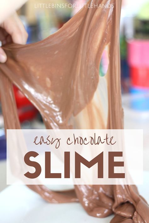 Chocolate slime recipe to make with kids Charlie And The Chocolate Factory Crafts, Slime With Glue, Slime Recipe Easy, Chocolate Activities, Spanish Hot Chocolate, Hot Chocolate Easy, Chocolate Slime, Spanish Recipe, Cool Slime Recipes