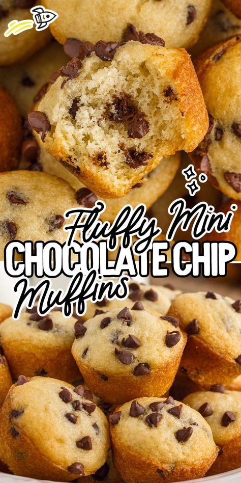 Choclate Chip Muffins, Chocolate Chips Muffins, Moist Chocolate Chip Muffins, Homemade Chocolate Chip Muffins, Best Chocolate Chip Muffins, Chocolate Chip Muffins Easy, Mini Muffin Recipe, Choc Chip Muffins, Mini Chocolate Chip Muffins