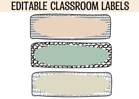 "Give a wow look in your classroom and grab your students attention by utilizing these classroom labels. This is boho classroom labels collection in 18 aesthetic inky patterns that will enhance the beauty of your neat and vibrant classroom environment. Each label is thoughtfully created giving unique, simple but stylish look. Uniqueness, style, creativity, natural aesthetics, positive boho vibes are the key features of my graphic designs. Uses: You can use these labels for variety of purposes. You can decorate  and organize  your classroom beautifully. These are text editable classroom labels. You can use them student name tags, classroom supplies labels, book bin labels, tray, drawers labels and much more. What is included: You will receive pptx files upon purchasing and you need Microsof Boho Name Tags, Classroom Labels Printables, Classroom Supplies Labels, Student Name Tags, Book Bin Labels, Book Bin, Classe D'art, Boho Classroom, Natural Aesthetics