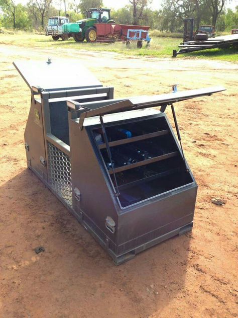 Truck boxes with headache rack for front half of truck bed or platform Welding Truck Ideas, Truck Bed Tool Storage, Welding Skid For Truck Bed, Work Truck Ideas, Truck Tool Box Ideas, Flatbed Truck Ideas, Welding Truck Bedding, Utility Truck Beds, Diy Truck Mods