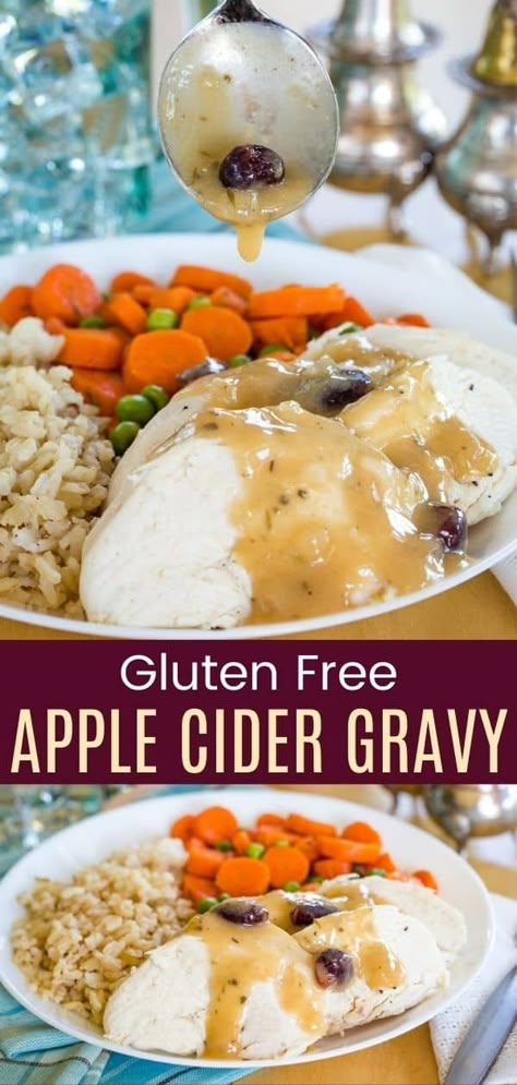 Pork Gravy Recipe Without Drippings, Apple Cider Gravy, Apple Turkey Recipes, Savory Gluten Free, Cranberry Apple Cider, Cider Gravy, Apple Cider Sauce, Au Jus Recipe, Dairy Free Dips