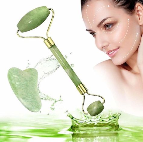 Anti Aging Neck, Facial Massage Roller, Facial Massage Tool, Gua Sha Facial, Gua Sha Tools, Natural Facial, Face Roller, Jade Roller, Roller Set