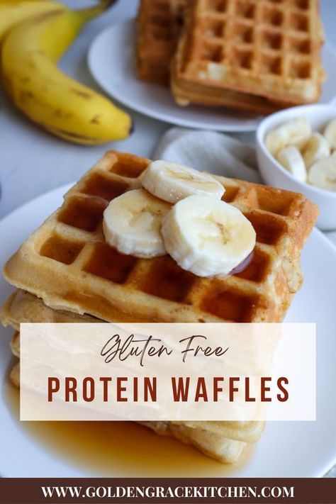 These fluffy gluten-free protein waffles are going to become your new favorite. They are fluffy, they are moist, they come together in minutes, and they are perfect for meal prep. This recipe is also dairy free, but can also be made using regular milk. Dairy Free Waffles, Egg Free Breakfast, Gluten Free Protein, Gluten Free Waffles, Protein Waffles, Gluten Free Recipes For Breakfast, Dairy Free Eggs, Gluten Free Breakfasts, Healthy Gluten Free