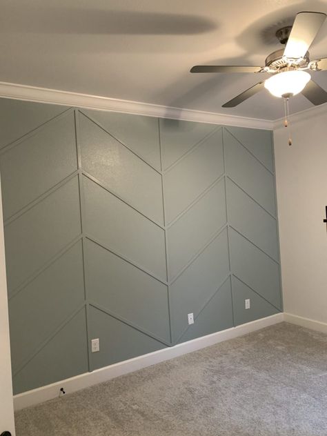 width) Herringbone Accent Wall Nursery, Accent Wall Diy Wood, Shiplap Chevron Wall, Herringbone Wall Nursery, Simple Feature Wall Ideas, Unisex Master Room, Chevron Board And Batten Wall, Heiring Bone Accent Wall, Easy Diy Accent Wall Living Room