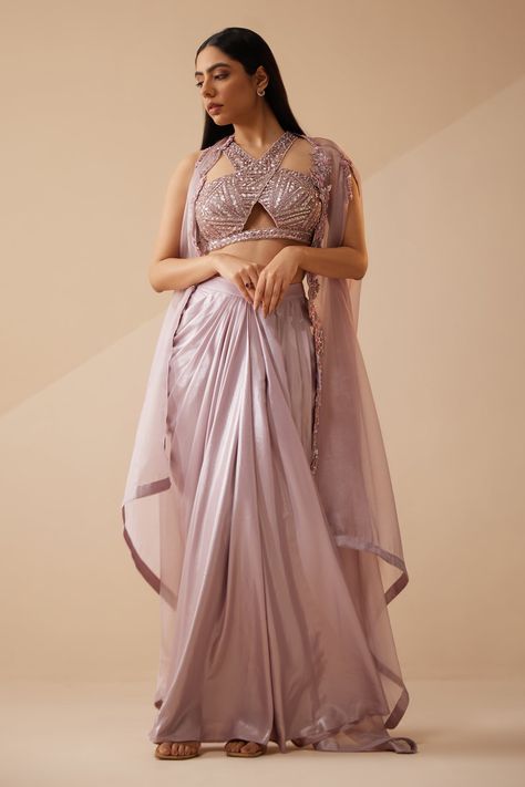 Dhoti Skirt, Dusty Lilac, Padded Blouse, Women Kurta, Red Lehenga, Designer Blouse Patterns, Dress Indian, Draped Skirt, Linear Pattern