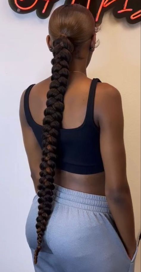 Follow @mayascore for more Brown Braided Ponytail, Straight Lob Haircut, Straight Lob, Sleek Braided Ponytail, Sleek Ponytail Hairstyles, Beautiful Black Hair, Dyed Hair Inspiration, Braided Ponytail Hairstyles, Lob Haircut