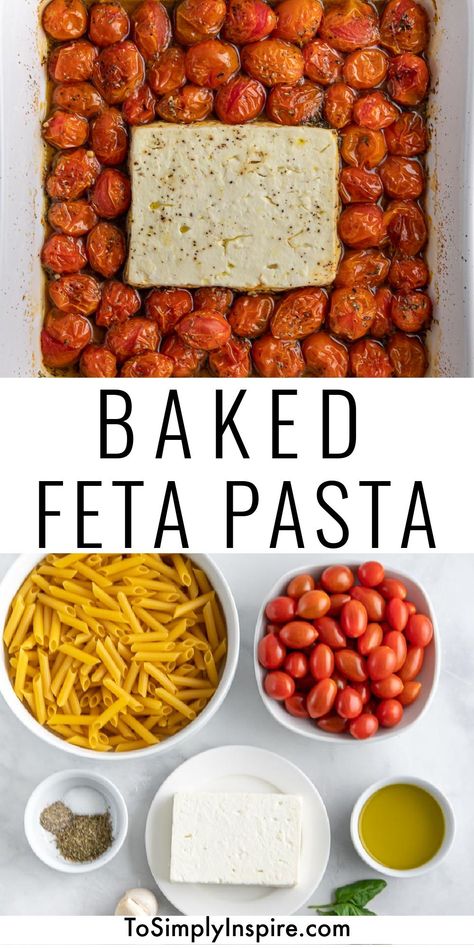 Tick Tock Tomato Feta Pasta, Viral Feta And Tomato Pasta, Feta Tomato Spinach Pasta Bake, Cherry Tomato Feta Pasta Baked, Feta Pasta No Tomato, Feta Tomato Pasta Recipe, Feta Tomatoes Pasta Bake, Backed Feta With Tomatoes, Baked Feta Tomato Pasta