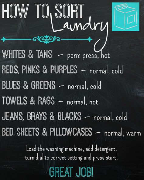 Download your free How to Sort Laundry printable to teach your kids how to sort laundry so they can do this chore themselves! Laundry Chart, How To Sort Laundry, Cold Towels, Laundry Sorting, Diy Organizer, Household Cleaning Tips, Doing Laundry, Laundry Hacks, House Cleaning