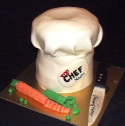 chef hat cake Stephanie-for Aidan :) Ratatouille Remy, Cake Bake Shop, Fondant Cake Tutorial, Melon Cake, Chef Cake, Hat Cake, Custom Birthday Cakes, Sculpted Cakes, Chef Hat