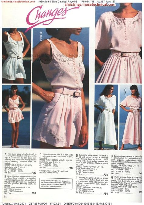 1989 Sears Style Catalog, Page 58 - Catalogs & Wishbooks 1989 Fashion, 1980 Fashion, Old School Fashion, Sears Catalog, 80’s Fashion, 80s Fashion, Fashion History, Vintage Outfits, Fashion Inspo