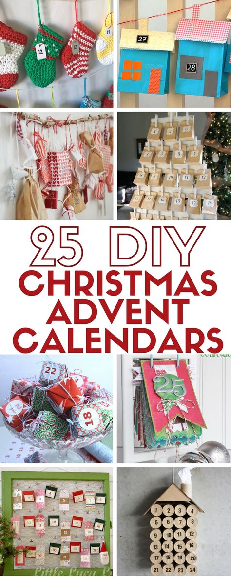 25 easy DIY craft tutorial ideas for your Christmas advent calendar. Countdown to Christmas in a fun and creative way. Great for kids and adults alike! Nativity Ideas, Advent Calendar Ideas, Advent Ideas, Chocolate Advent Calendar, Christmas Advent Calendar Diy, Printable Advent Calendar, Money Savvy, Thrifty Living, Advent Calenders