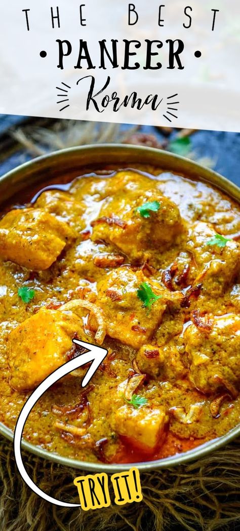 Shahi Korma Recipe, Paneer Korma Recipe, Shahi Korma, Paneer Korma, Paneer Dish, Indian Paneer Recipes, Shahi Paneer Recipe, Coconut Burfi, Jain Recipes