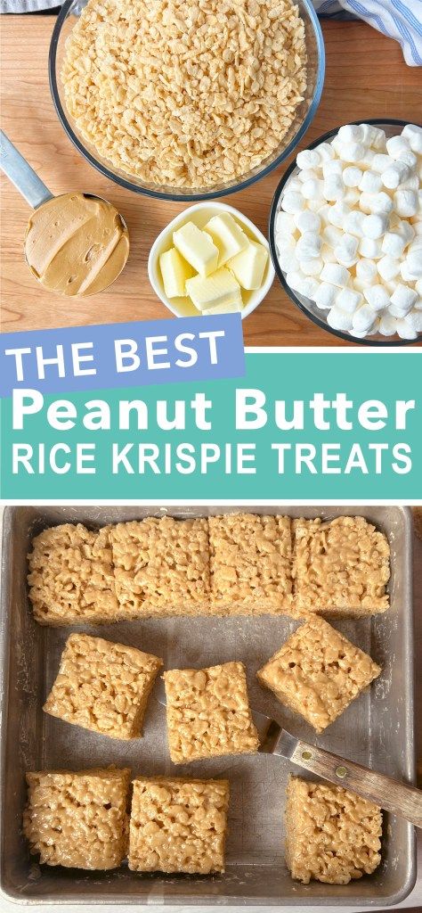 Peanut Butter Rice Krispie Treats Homemade Peanut Butter Rice Krispies Treats, Easy Peanut Butter Rice Krispie Treats, Peanut Butter Marshmallow Rice Crispies, Pb2 Rice Krispie Treats, Rice Crispy Squares Recipe, Rice Crispy Treats With Peanut Butter, Peanut Rice Krispie Treats, Rice Crispy Treats Peanut Butter, Chocolate Peanut Butter Rice Krispie Treats