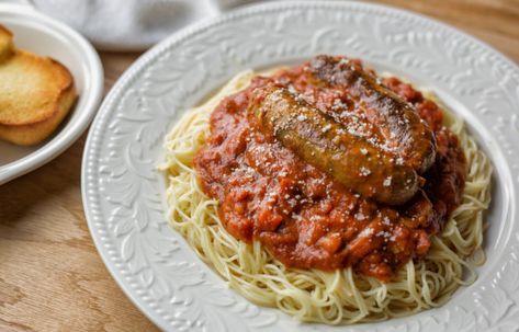 Instant Pot Italian Sausage and Pasta with Marinara sauce - Corrie Cooks Instant Pot Italian Sausage, Italian Sausage And Pasta, Pasta With Marinara Sauce, Sausage And Pasta, Sausage Pasta Sauce, Instant Pot Italian, Sausage Marinara, Sausage Meat, Instant Pot Pasta Recipe