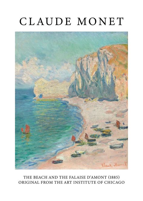 The Beach and the Falaise D'amon Claude Monet Famous Painting Vintage Wall Art Poster Classic Print Poster Home Wall Decor A3 A4 A5 - Etsy Claude Monet Poster, Monet Poster, Claude Monet Art, Monet Art, Monet Paintings, Portrait Wall, Gallery Wall Set, Exhibition Poster, Wall Art Pictures