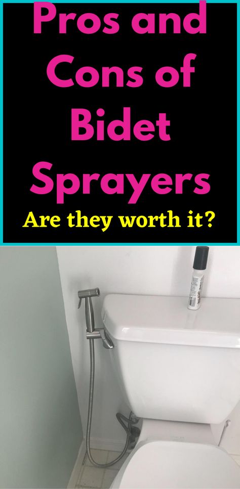 Bidet Sprayers draw water from your toilet water supply line to cleanse you after using the toilet as an alternative to toilet paper. Are they the best option? Here are the pros and cons of bidet sprayers #bidets Draw Water, Bathroom Retreat, Toilet Spray, Bidet Sprayer, Over Toilet, Water Closet, New Toilet, Cottage Charm, Bidet Toilet Seat