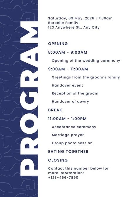 Free and customizable professional program templates | Canva Family Reunion Program Ideas Free Printable, Program Layout Design Event, Event Pamphlet Design, Event Brochure Design Layout, Program Flow Design, Program Of Events Design, Birthday Program Design, Show Program Design, Tentative Program Design