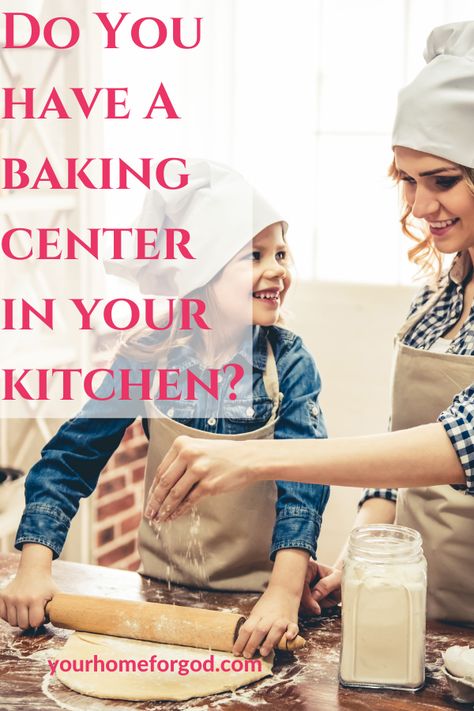 Do You Have a Baking Center in Your Kitchen? How to Organize Your Kitchen to Save You Time. Organization tips, how to teach your kids to help, chores, working together, where to put things in cupboards, setting up a baking station, clearing your countertops, and more! #yourhomeforgod #organization #inyourkitchen #cupboards #organizing #decluttering #children #chores #teachingchildren #work #Homeschooling #moms Kitchen Baking Center, Kitchen Baking Station, Children Chores, Time Organization, Kitchen Cleaning Checklist, Baking Center, Baking Station, Organize Your Kitchen, Messy Kitchen