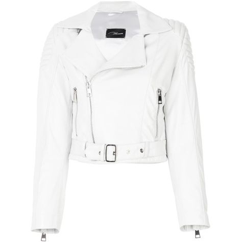 Manokhi cropped leather jacket ($1,315) ❤ liked on Polyvore featuring outerwear, jackets, white, white quilted jackets, quilted jackets, white leather jackets, white cropped jackets and white jacket Jackets Cropped, White Cropped Jacket, Tassel Jacket, Cropped Jackets, Designer Leather Jackets, White Leather Jacket, Fitted Blazer Jacket, Cropped Leather Jacket, Real Leather Jacket