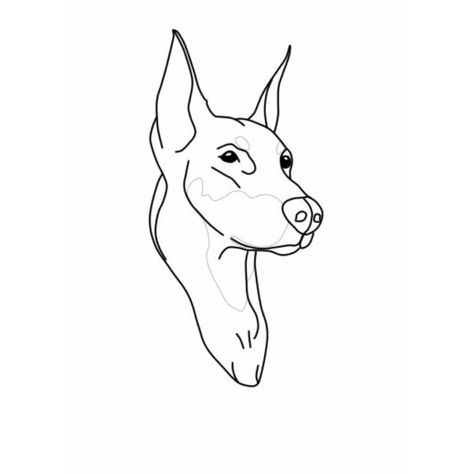 Doberman Tattoo Floppy Ears, Doberman Outline Tattoo, Doberman Drawing Sketch, Doberman Outline, Doberman Tattoo, Black Line Tattoo, Sick Tattoo, Small Tattoos Simple, Tattoo Outline