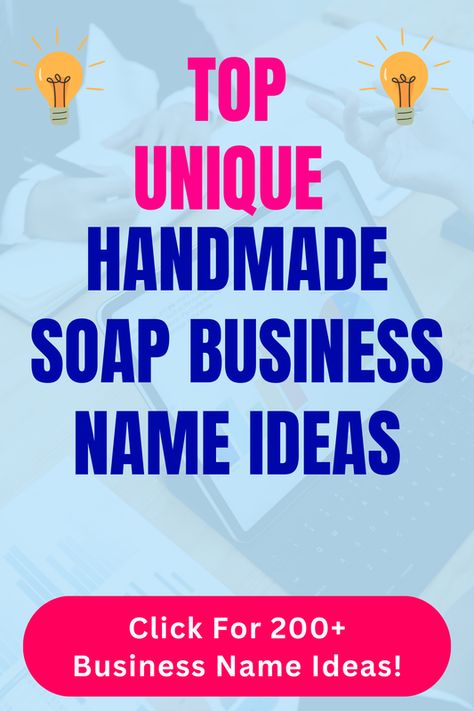 Looking for unique Handmade Soap business name ideas? Check out our list of top unique, funny, cute and catchy Handmade Soap business names in our blog post! Soap Business Names Ideas, Soap Brand Name Ideas, Soap Names Ideas, Handmade Soap Business, Ideas Name, Soap Berries, Name Idea, Unique Business Names, Soap Business