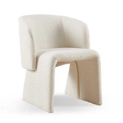 The modern and stylish design of this boucle chair seamlessly complements minimalist decor, adding brightness and elegance to any space. It's suitable for a variety of settings, including dining rooms, living rooms, bedrooms, offices, corners, or small areas. Whether used as a living room sofa chair, bedroom accent chair, club chair, lounge chair, salon chair, fireside chair, party chair, TV chair, or porch chair, its versatility makes it an excellent addition to your home. George Oliver Fabric OR Leather Type: White Teddy | George Oliver Modern Accent Chair: Upholstered Teddy Single Sofa Chair Brown, Solid + Manufactured Wood | C112100083_841024605 | Wayfair Canada Comfy Sofa Chair, Modern Sofa Chair, Tv Chair, Comfy Reading Chair, Comfy Reading, Porch Chairs, Fireside Chairs, Accent Chair Set, Fabric Accent Chair