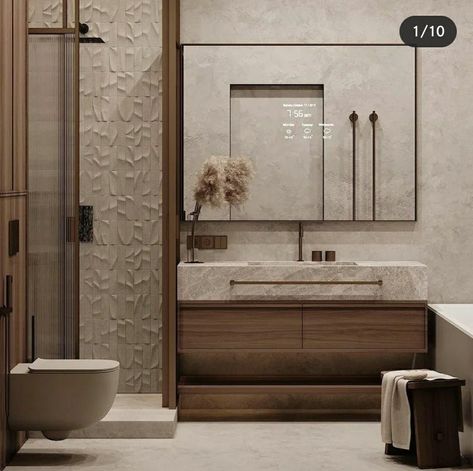 Wabi Sabi Vanity, Wabi Sabi Bathroom, Master Suite Bathroom, Japandi Interiors, Dark Bathrooms, Japandi Interior, Apartment Renovation, Bathroom Design Decor, Luxury Bedroom Master