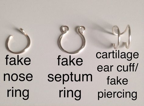 Fake Septum Ring, Ear Cuff Piercing, Fake Nose Ring, Cartilage Ear Cuff, Piercing Septum, Fake Nose Rings, Fake Nose, Fake Piercing, Diy Wire Jewelry