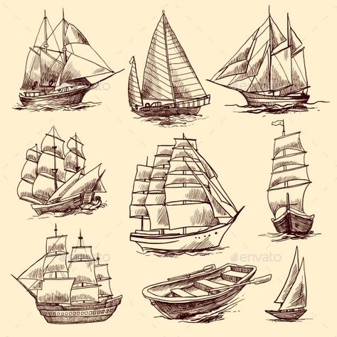 Pirate Ship Drawing, Boat Sketch, Ship Sketch, Pirate Boats, Navi A Vela, Boat Drawing, Desen Realist, Ship Tattoo, Ship Drawing