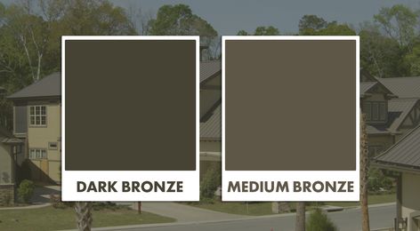 Bronze Metal Roof Houses, Medium Bronze Metal Roof, Metal Roof Colors Schemes, Charcoal Metal Roof Houses Color Combos, Dark Brown Metal Roof, Brown Tin Roof, Brown Metal Roof Houses Color Schemes, Metal And Shingle Roof Combination, Dark Bronze Metal Roof