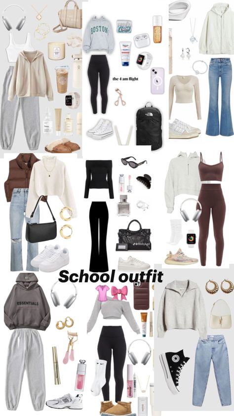 Cute Easy Outfits For School, Fashion School Outfits, Cute Middle School Outfits, School Outfit Ideas, Simple Outfits For School, Back To School Outfit, Winter Fashion Outfits Casual, Fashion School, Casual Preppy Outfits